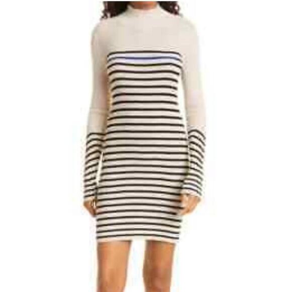 Rag & Bone Dress Kate Stripe T-Neck Cashmere/Cotton Blend Dress Size Small - Picture 1 of 11